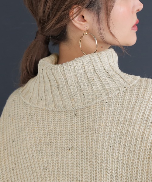 osharewalker（オシャレウォーカー）の「『配色MIXネップヤーンタートルネックニット』（ニット/セーター・レディース・カーキ/マスタード/ライトベージュ・FREE）」の16枚目の写真