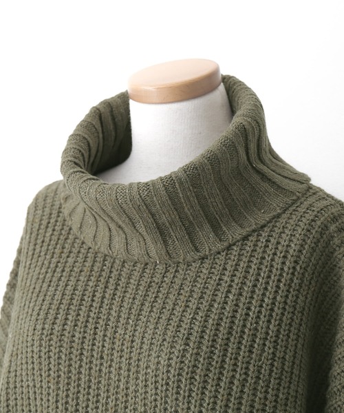 osharewalker（オシャレウォーカー）の「『配色MIXネップヤーンタートルネックニット』（ニット/セーター・レディース・カーキ/マスタード/ライトベージュ・FREE）」の21枚目の写真