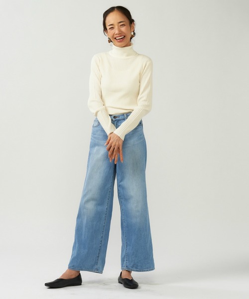 TOKYO SHIRTS(トウキョウシャツ)の「リブタートルネック ベーシックニットプルオーバー(ニット/セーター・レディース・ブラック/グレイッシュブルー/カーキオリーブ/アイボリー・M/LL/L)」の14枚目の写真