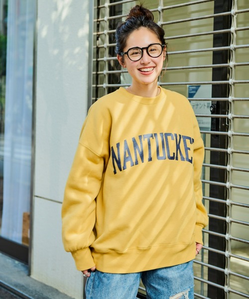 Auntie Rosa Holiday（アンティローザホリデー）の「裏起毛BIGロゴスウェット（スウェット・レディース・ネイビー/イエロー/ナチュラル・FREE）」の3枚目の写真