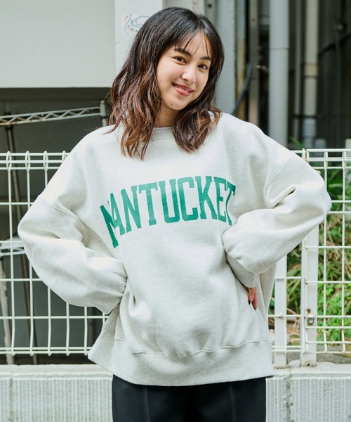 Auntie Rosa Holiday（アンティローザホリデー）の「裏起毛BIGロゴスウェット（スウェット・レディース・ネイビー/イエロー/ナチュラル・FREE）」の6枚目の写真