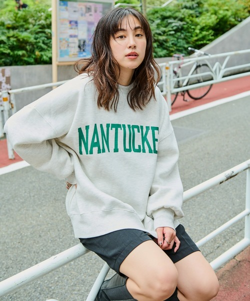 Auntie Rosa Holiday（アンティローザホリデー）の「裏起毛BIGロゴスウェット（スウェット・レディース・ネイビー/イエロー/ナチュラル・FREE）」の4枚目の写真