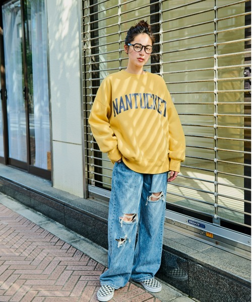 Auntie Rosa Holiday（アンティローザホリデー）の「裏起毛BIGロゴスウェット（スウェット・レディース・ネイビー/イエロー/ナチュラル・FREE）」の21枚目の写真