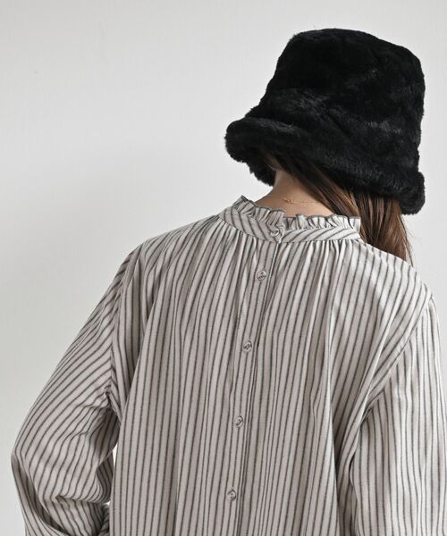 フェイクファーバケットハット