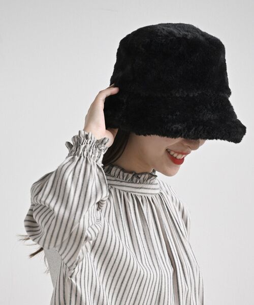 フェイクファーバケットハット