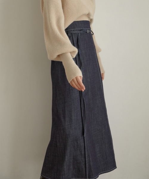 ACYM(アシーム)の「Stitch denim long スカート(スカート・レディース・インディゴブルー/ブラック・FREE)」の15枚目の写真