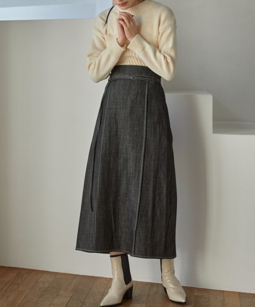 ACYM(アシーム)の「Stitch denim long スカート(スカート・レディース・インディゴブルー/ブラック・FREE)」の16枚目の写真