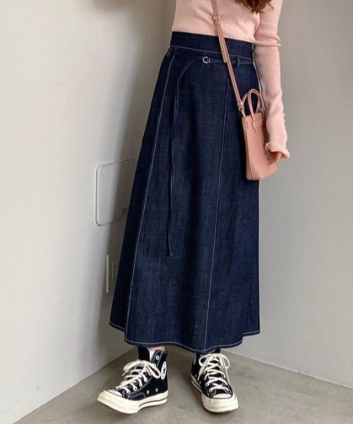 ACYM(アシーム)の「Stitch denim long スカート(スカート・レディース・インディゴブルー/ブラック・FREE)」の18枚目の写真