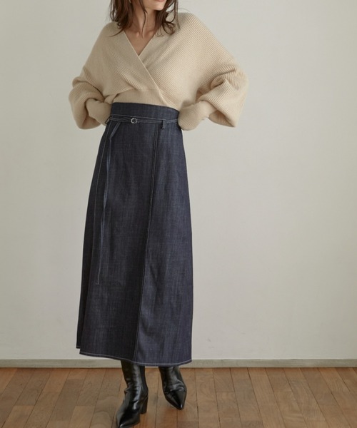 ACYM(アシーム)の「Stitch denim long スカート(スカート・レディース・インディゴブルー/ブラック・FREE)」の19枚目の写真