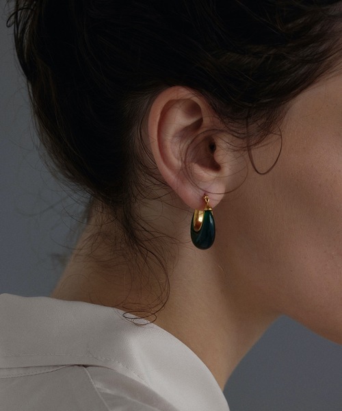 CENE（セネ）の「【CENE】セネ/カラースモールフープピアス（ピアス（両耳用）・レディース・ホワイト/グリーン/クリア・FREE）」の14枚目の写真