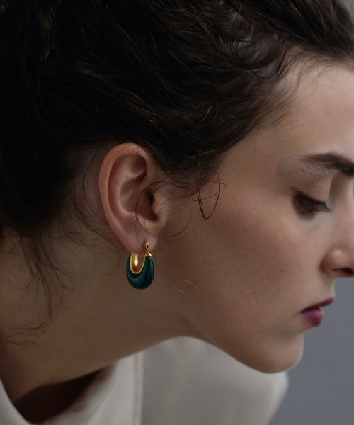 CENE（セネ）の「【CENE】セネ/カラースモールフープピアス（ピアス（両耳用）・レディース・ホワイト/グリーン/クリア・FREE）」の16枚目の写真