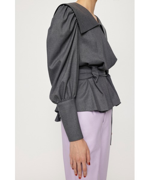 SLY(スライ)の「BIG COLLAR BROWSING TOPS ビッグカラー ブラウジン グトップス(シャツ/ブラウス・レディース・グレー/ブラウン系その他2・FREE)」の11枚目の写真