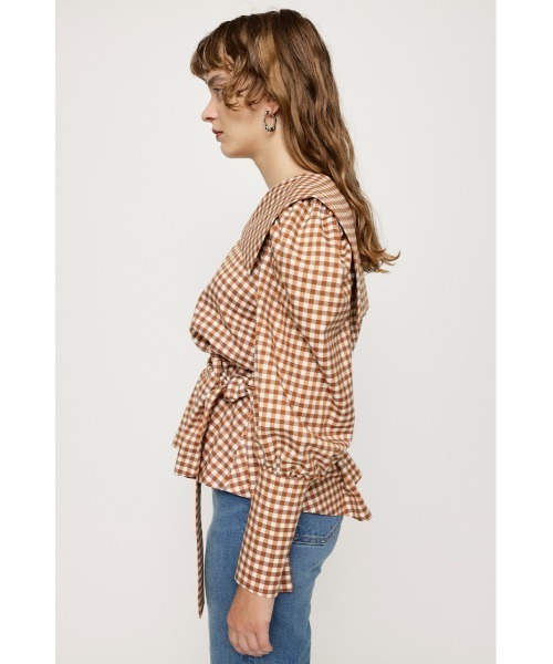 SLY(スライ)の「BIG COLLAR BROWSING TOPS ビッグカラー ブラウジン グトップス(シャツ/ブラウス・レディース・グレー/ブラウン系その他2・FREE)」の17枚目の写真