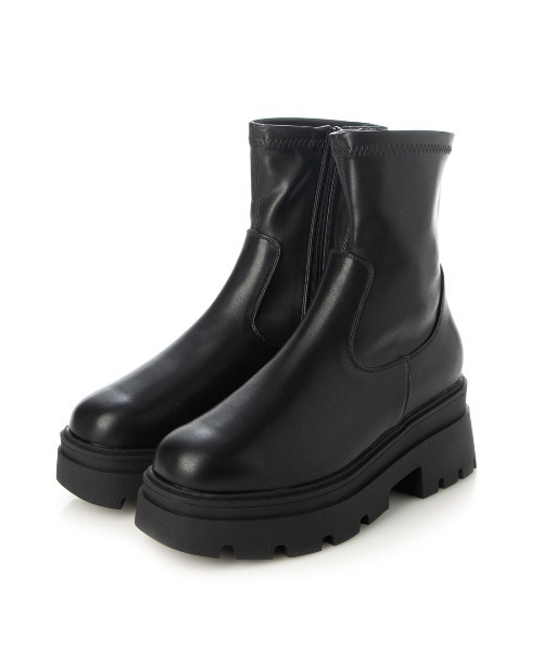 Mafmof（マフモフ）の「Mafmof(マフモフ)厚底トラックソールストレッチブーツ（ブーツ・レディース・ブラック/ブラック系その他/ダークブラウン/ホワイト・S/M/L/LL）」の5枚目の写真