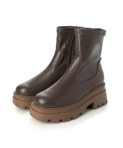 Mafmof（マフモフ）の「Mafmof(マフモフ)厚底トラックソールストレッチブーツ（ブーツ・レディース・ブラック/ブラック系その他/ダークブラウン/ホワイト・S/M/L/LL）」の20枚目の写真