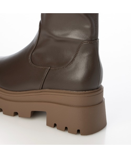 Mafmof（マフモフ）の「Mafmof(マフモフ)厚底トラックソールストレッチブーツ（ブーツ・レディース・ブラック/ブラック系その他/ダークブラウン/ホワイト・S/M/L/LL）」の7枚目の写真