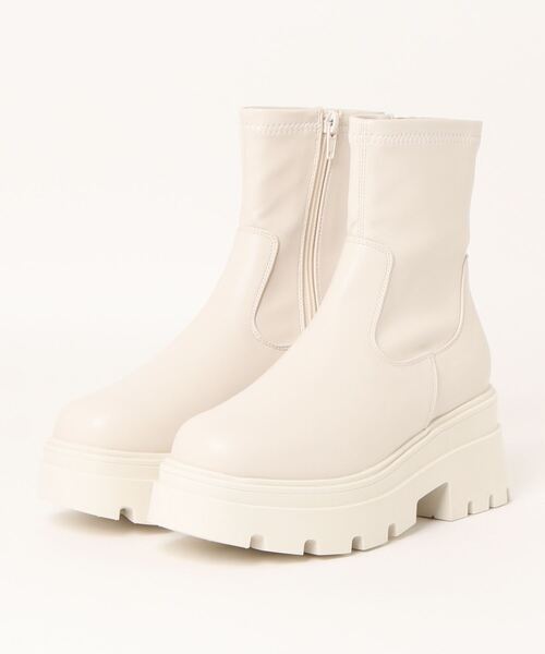 Mafmof（マフモフ）の「Mafmof(マフモフ)厚底トラックソールストレッチブーツ（ブーツ・レディース・ブラック/ブラック系その他/ダークブラウン/ホワイト・S/M/L/LL）」の19枚目の写真