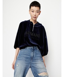 ARMANI EXCHANGE | 【A|X アルマーニ エクスチェンジ】ハーフジップ　ベルベットプルオーバー　フーデッド(パーカー)