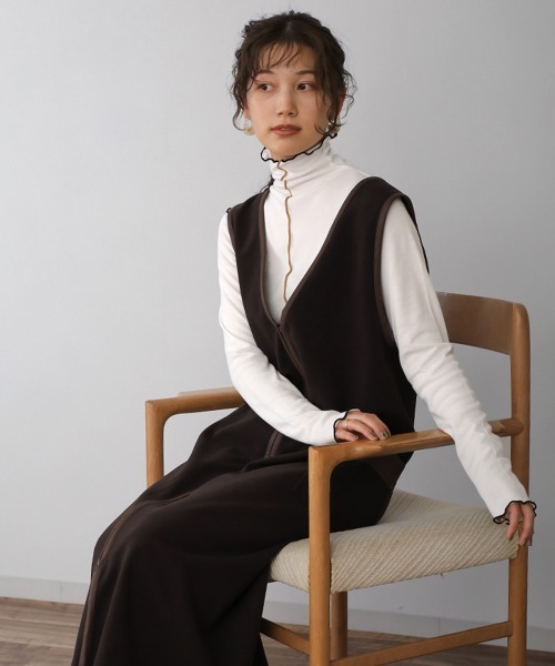 Bou Jeloud（ブージュルード）の「配色メロータートルプルオーバー（ニット/セーター・レディース・イエロー/ブラック/オフホワイト・FREE）」の10枚目の写真
