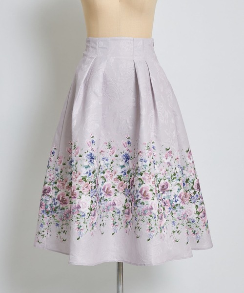 tocco closet(トッコ クローゼット)の「フラワープリント×ローズジャガードタックフレアスカート(スカート・レディース・ピンク/ブルー・M)」の21枚目の写真