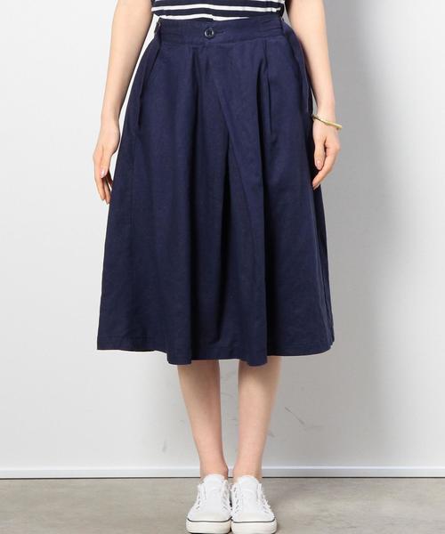 coen(コーエン)の「撥水加工DIAMAGICミディ丈フレアスカート(スカート・レディース・ナチュラル/ネイビー・FREE)」の4枚目の写真
