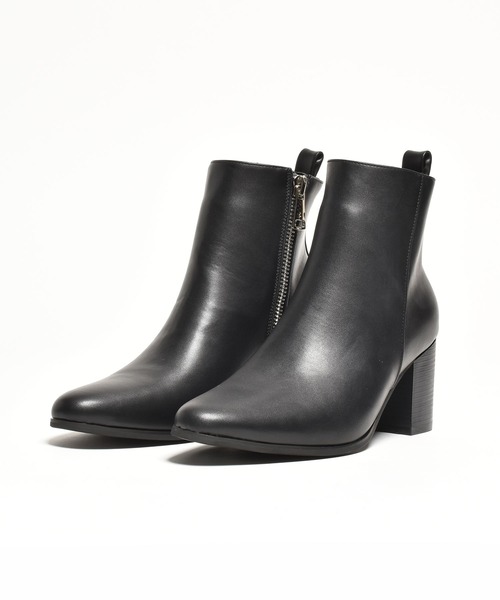 endevice(エンデヴァイス)の「サイドジップ ヒールブーツ / ハイヒール(ブーツ・メンズ・ブラック・40/42/44)」の2枚目の写真