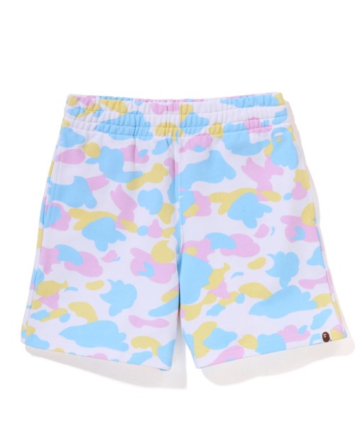 NEW MULTI CAMO OVERSIZED SWEAT SHORTS L