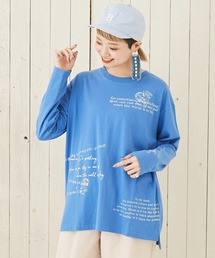 CUBE SUGAR（キューブシュガー）の「リサイクル天竺ロゴプリント長袖Tシャツ（Tシャツ/カットソー）」