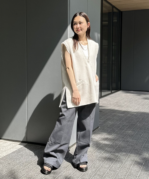 JOINT WORKS（ジョイントワークス）の「ツイード フリンジベスト（ベスト・レディース・アイボリー・FREE）」の10枚目の写真