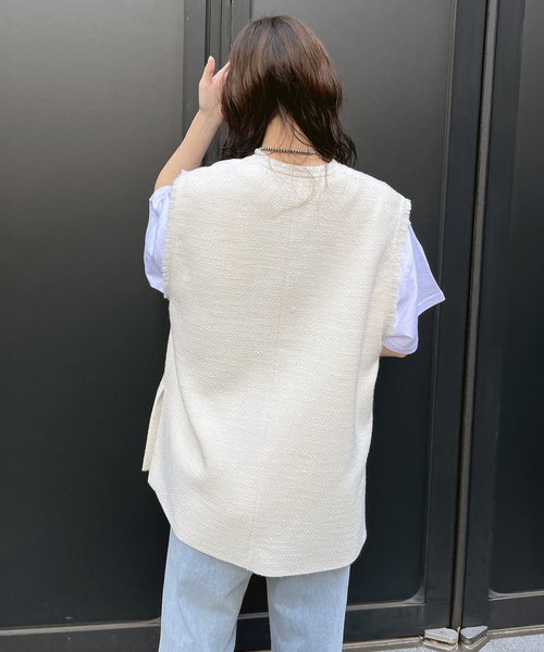 JOINT WORKS（ジョイントワークス）の「ツイード フリンジベスト（ベスト・レディース・アイボリー・FREE）」の21枚目の写真