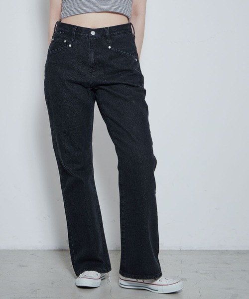 THE STANDARD（ザスタンダード）の「WEGO/フレアデニムパンツ（デニムパンツ・メンズ・ブラック/ライトインディゴブルー/インディゴブルー・LARGE/MEDIUM）」の13枚目の写真