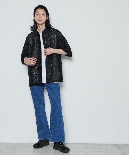 THE STANDARD（ザスタンダード）の「WEGO/フレアデニムパンツ（デニムパンツ・メンズ・ブラック/ライトインディゴブルー/インディゴブルー・LARGE/MEDIUM）」の5枚目の写真