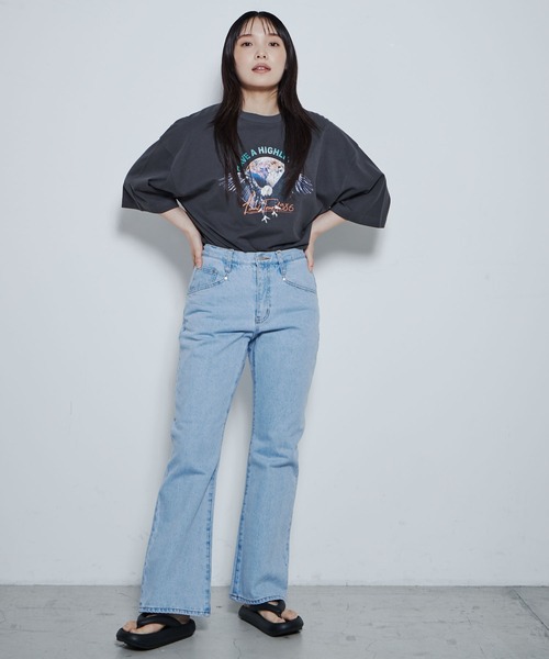 THE STANDARD（ザスタンダード）の「WEGO/フレアデニムパンツ（デニムパンツ・メンズ・ブラック/ライトインディゴブルー/インディゴブルー・LARGE/MEDIUM）」の12枚目の写真