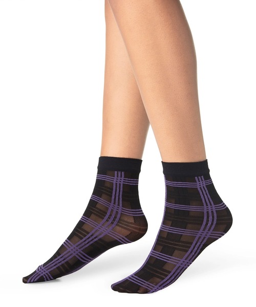 SWEDISH STOCKING（スウェディッシュストッキングス）の「Cia Check socks black（ソックス/靴下・レディース・チェック・ONE SIZE）」の1枚目の写真