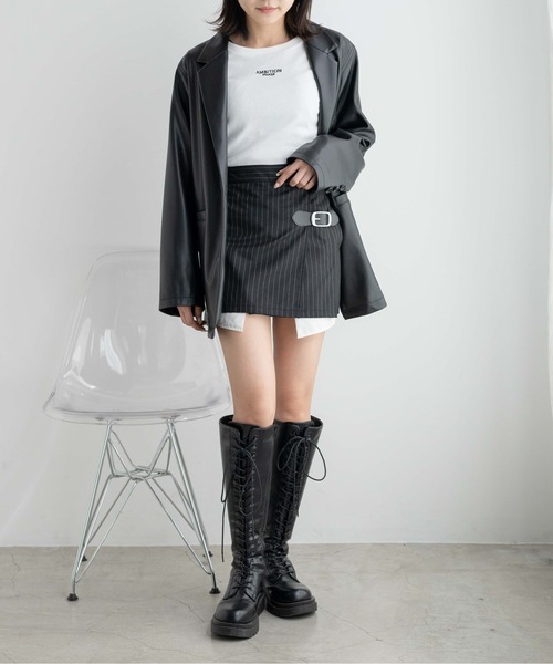 WEGO（ウィゴー）の「WEGO/ラッププリーツローライズミニスカパン（スカート・レディース・ブラック/ブラック系その他4・FREE）」の18枚目の写真