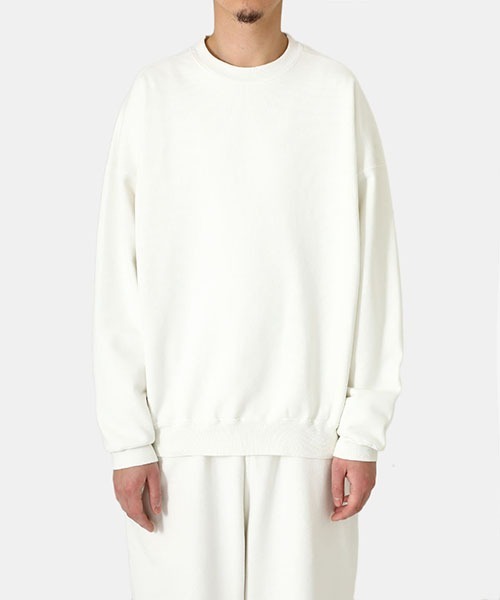 REMI RELIEF NAVY LABEL（レミレリーフネイビーレーベル）の「REMI RELIEF NAVY LABEL / レミレリーフ ネイビーレーベル：SP加工裏毛クルー：RN24329218AK[STD]（スウェット・メンズ・サックスブルー系/ヘザーグレー/オフホワイト・M/L/S）」の8枚目の写真