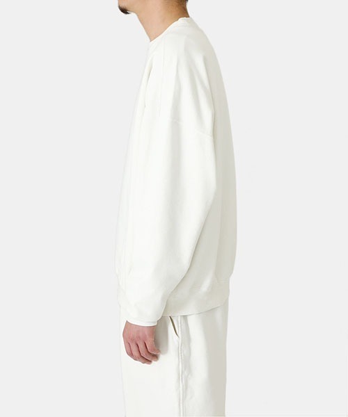REMI RELIEF NAVY LABEL（レミレリーフネイビーレーベル）の「REMI RELIEF NAVY LABEL / レミレリーフ ネイビーレーベル：SP加工裏毛クルー：RN24329218AK[STD]（スウェット・メンズ・サックスブルー系/ヘザーグレー/オフホワイト・M/L/S）」の9枚目の写真