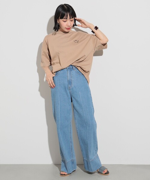 BEAMS HEART(ビームスハート)の「BEAMS HEART / スマイル刺繍 Tシャツ(Tシャツ/カットソー・レディース・ライトオリーブ/ベージュ/ブラック/オフホワイト・FREE)」の20枚目の写真