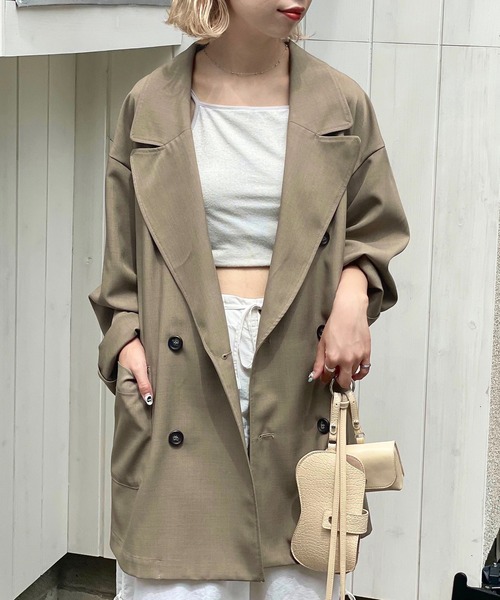 CIAOPANIC（チャオパニック）の「ビッグカラーテーラードジャケット（テーラードジャケット・レディース・グレー/ブラック/ベージュ・FREE）」の3枚目の写真