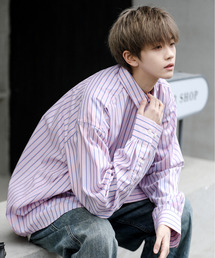 neos | 【neos -addictive design-】ビッグシルエット ブロード ピンストライプ ロングスリーブ シャツ(シャツ/ブラウス)