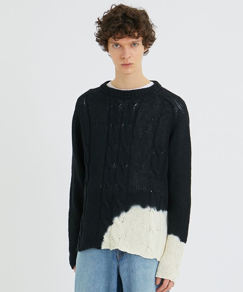 soe（ソーイ）の「Blurred Summer Knit（ニット/セーター・メンズ・ブラック/パープル・SMALL）」の2枚目の写真