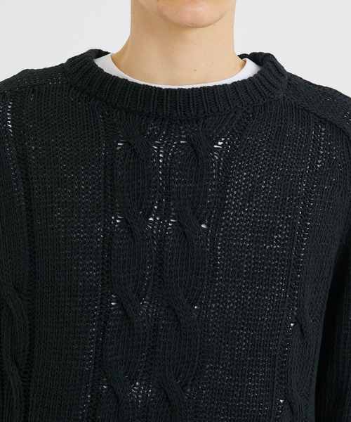 soe（ソーイ）の「Blurred Summer Knit（ニット/セーター・メンズ・ブラック/パープル・SMALL）」の10枚目の写真