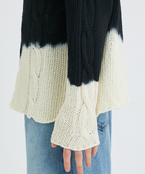 soe（ソーイ）の「Blurred Summer Knit（ニット/セーター・メンズ・ブラック/パープル・SMALL）」の6枚目の写真