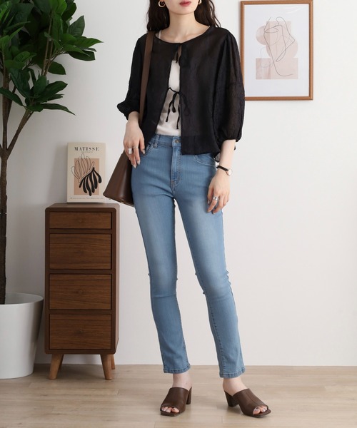 atONE(アットワン)の「atONE フロントジッパーデニムスキニーパンツ(デニムパンツ・レディース・ブルー/ワンウォッシュ/ネイビー・LL/M/3L/L/4L)」の15枚目の写真
