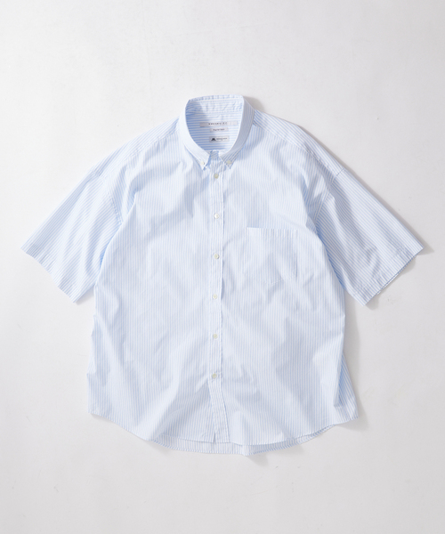 JOURNAL STANDARD(ジャーナルスタンダード)の「【THOMAS MASON】ファットシルエットボタンダウン S/Sシャツ(シャツ/ブラウス・メンズ・グレー/コバルトブルー/ネイビー/ブルー系その他/ダークブルー・MEDIUM/SMALL/LARGE)」の4枚目の写真