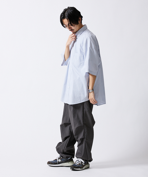 JOURNAL STANDARD(ジャーナルスタンダード)の「【THOMAS MASON】ファットシルエットボタンダウン S/Sシャツ(シャツ/ブラウス・メンズ・グレー/コバルトブルー/ネイビー/ブルー系その他/ダークブルー・MEDIUM/SMALL/LARGE)」の8枚目の写真