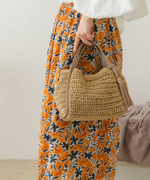 RODE SKO（ロデスコ）の「タッセル付きペーパーミニバッグ（かごバッグ・レディース・ベージュ/ナチュラル/ベージュ系その他・ONE）」の20枚目の写真