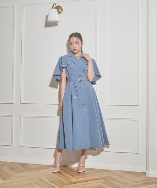 ANDGEEBEE(アンジービー)の「2WAYケープワンピ(ワンピース・レディース・ブルー/ベージュ・MEDIUM)」の15枚目の写真