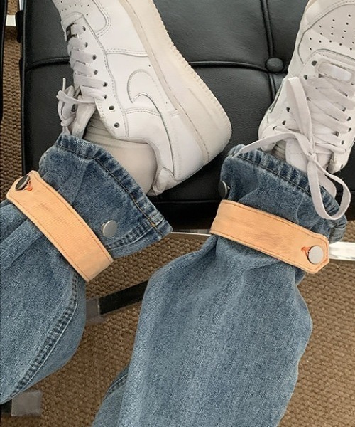 Vipoa(ヴィポア)の「ルーズシルエットリメイクデザインデニム(デニムパンツ・レディース・ブルー・MEDIUM/LARGE)」の6枚目の写真