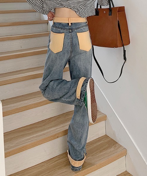 Vipoa(ヴィポア)の「ルーズシルエットリメイクデザインデニム(デニムパンツ・レディース・ブルー・MEDIUM/LARGE)」の16枚目の写真